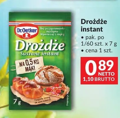 Drożdże instant Dr.Oetker 7g promocja w Makro