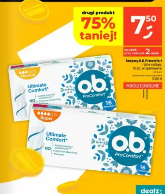 Tampony O.B. ProComfort Normal promocja w Dealz