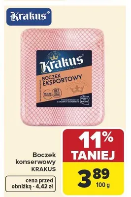 Boczek konserwowy Krakus promocja w Carrefour