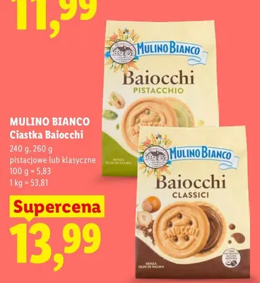 Ciastka Baiocchi pistacjowe Mulino Bianco promocja w Lidl