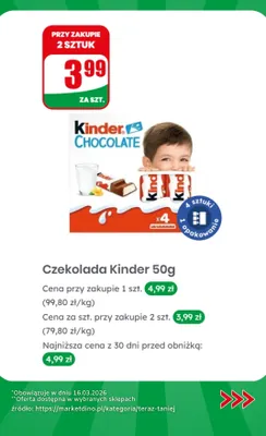 Czekolada Kinder promocja w Dino