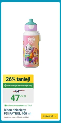 Bidon dziecięcy Mepal Psi Patrol 400 ml promocja w ERLI