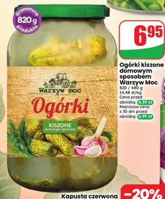 Ogórki kiszone domowym sposobem Warzyw Moc promocja w Dino