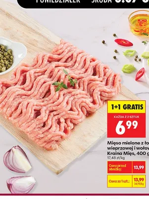Mięso mielone z łopatki wieprzowej i wołowiny Kraina Mięs promocja w Biedronka