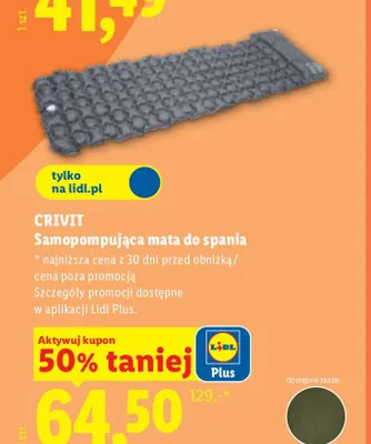 Samopompująca mata do spania Crivit promocja w Lidl