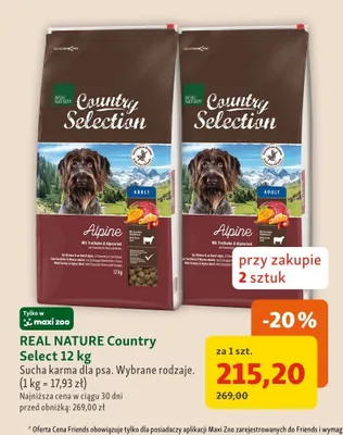 Sucha karma dla psa Real Nature Country Selection Alpine promocja w MAXI ZOO