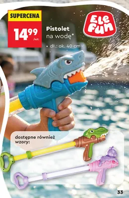Pistolet na wodę Ele Fun rekin dł. ok. 40cm promocja w Biedronka