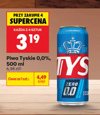 Piwo bezalkoholowe Tyskie promocja w Biedronka