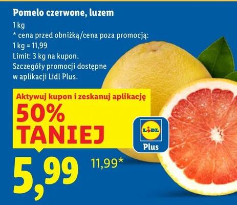 Pomelo czerwone luzem promocja w Lidl