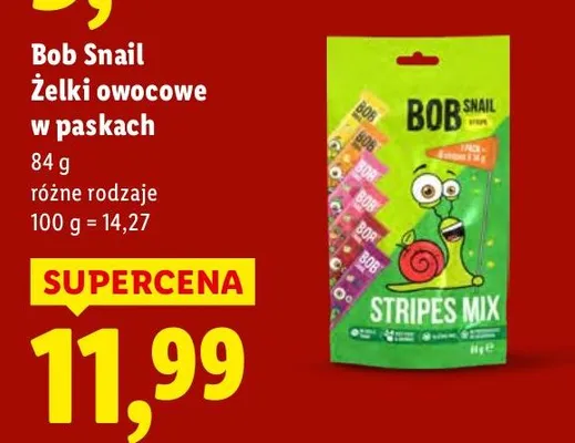Żelki owocowe w paskach różne rodzaje promocja w Lidl