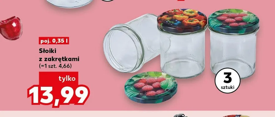 Słoiki z zakrętkami 0,35 l promocja w Kaufland