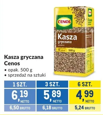 Kasza gryczana Cenos promocja w Makro