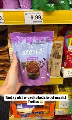 Rodzynki w czekoladzie Deliss promocja w Dino