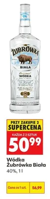 Wódka Żubrówka Biała promocja w Biedronka