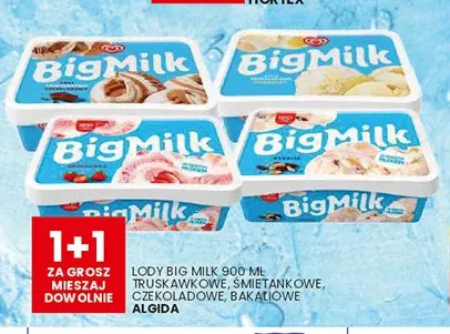 Lody Big Milk bakaliowe Algida promocja w Wafelek