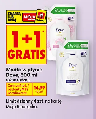 Mydło w płynie Dove promocja w Biedronka
