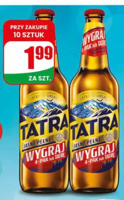 Piwo Tatra Jasne Pełne butelka zwrotna promocja w Dino