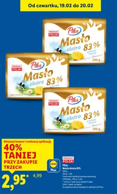 Masło ekstra 83% promocja w Lidl