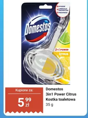 Kostka toaletowa Domestos 3in1 Power Citrus promocja w Dino