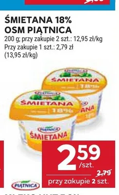 Śmietana 18% OSM Piątnica promocja w Stokrotka