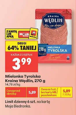Mielonka Tyrolska Kraina Wędlin promocja w Biedronka