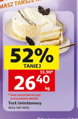 Tort śmietanowy mały promocja w Auchan