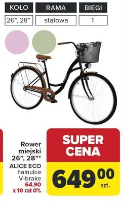 Rower miejski ALICE ECO promocja w Carrefour