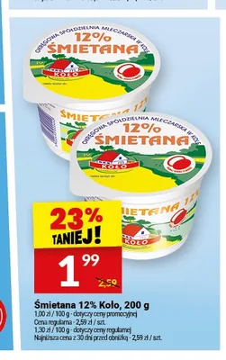 Śmietana 12% Koło promocja w Twój Market