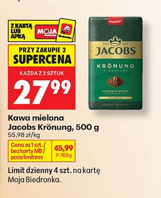 Kawa mielona Jacobs Krönung promocja w Biedronka