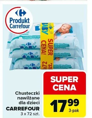 Chusteczki nawilżane dla dzieci promocja w Carrefour Market