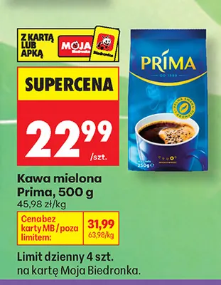 Kawa mielona Prima promocja w Biedronka