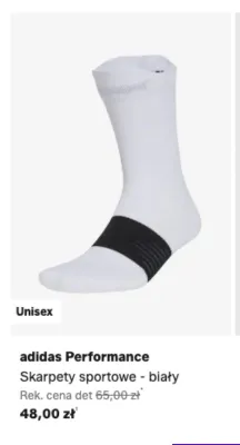 Skarpety sportowe Adidas Performance białe promocja w Lounge by Zalando