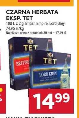 Czarna herbata ekspresowa Tet Lord Grey promocja w Stokrotka