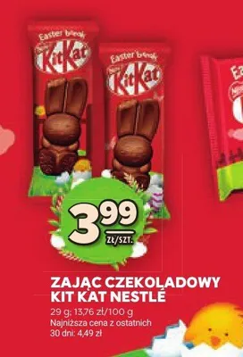 Zając czekoladowy kit kat promocja w Stokrotka