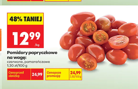 Pomidory papryczkowe czerwone promocja w Biedronka
