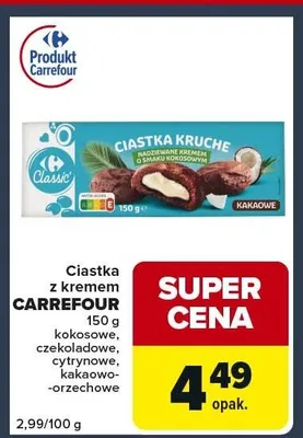 Ciastka z kremem CARREFOUR czekoladowe promocja w Globi