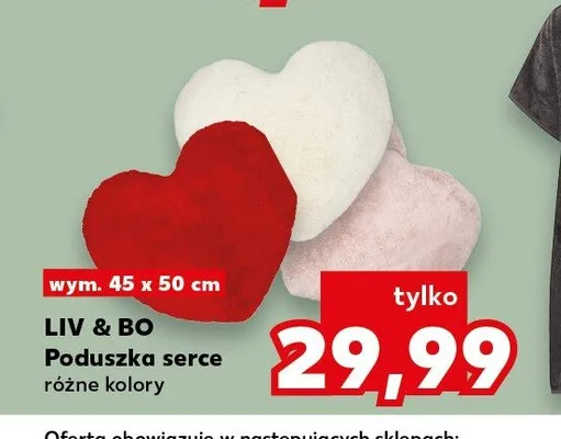 Poduszka serce Liv & Bo 45x50 cm promocja w Kaufland