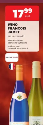 Wino białe Francois Jamet wytrawne promocja w Stokrotka