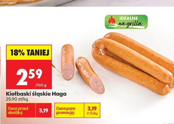 Kiełbaski śląskie Haga promocja w Biedronka
