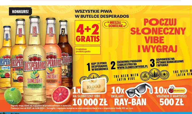 Piwo w butelce Desperados promocja w Biedronka