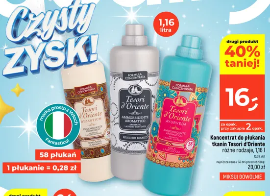 Koncentrat do płukania tkanin Tesori d'Oriente Muschio Bianco promocja w Dealz