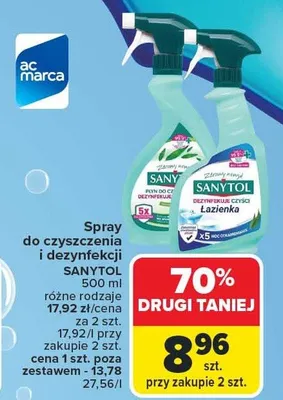 Spray do czyszczenia i dezynfekcji Łazienka różne rodzaje promocja w Carrefour