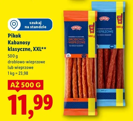 Kabanosy klasyczne, XXL drobiowo-wieprzowe  promocja w Lidl