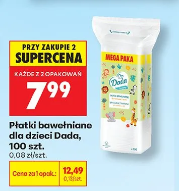 Płatki bawełniane dla dzieci Dada promocja w Biedronka