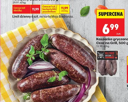 Kaszanka gryczana Czas na Grill promocja w Biedronka