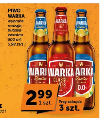 Piwo bezalkoholowe Warka Radler Cytryna promocja w Groszek