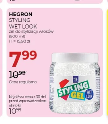 Żel do stylizacji włosów Styling Wet Look Hegron promocja w Drogerie Jawa