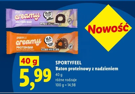 Baton proteinowy z nadzieniem Sportyfeel Creamy promocja w Lidl