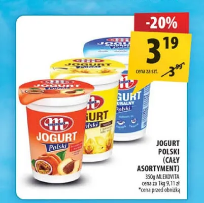 Jogurt Polski Mlekovita naturalny promocja w Arhelan