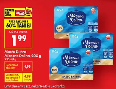 Masło Ekstra Mlecznia Dolinę promocja w Biedronka